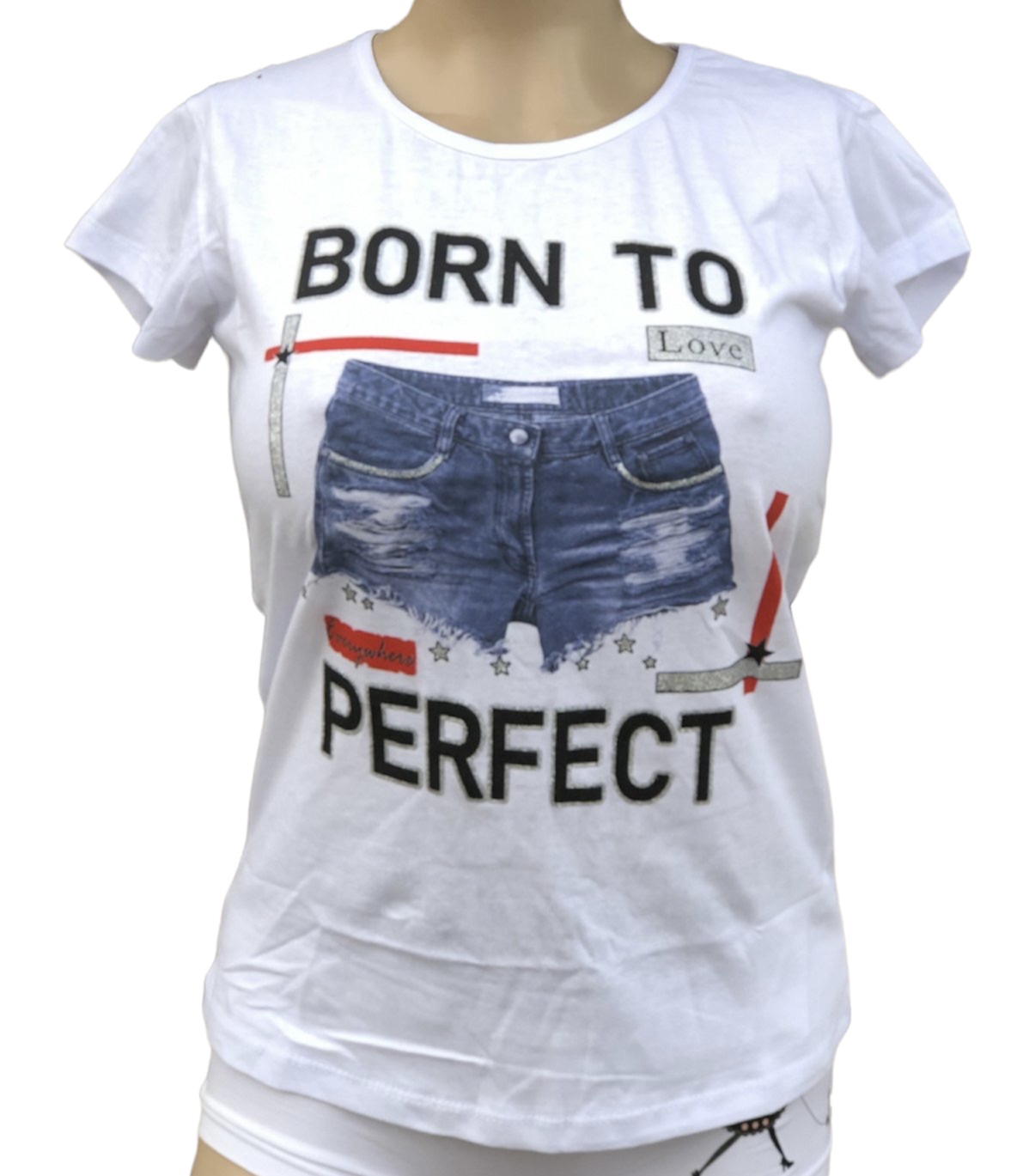 Klassificer Slagskib Observation Dame T-Shirt 'Born to Love' - Hvid - T-SHIRTS - Znoopy.dk